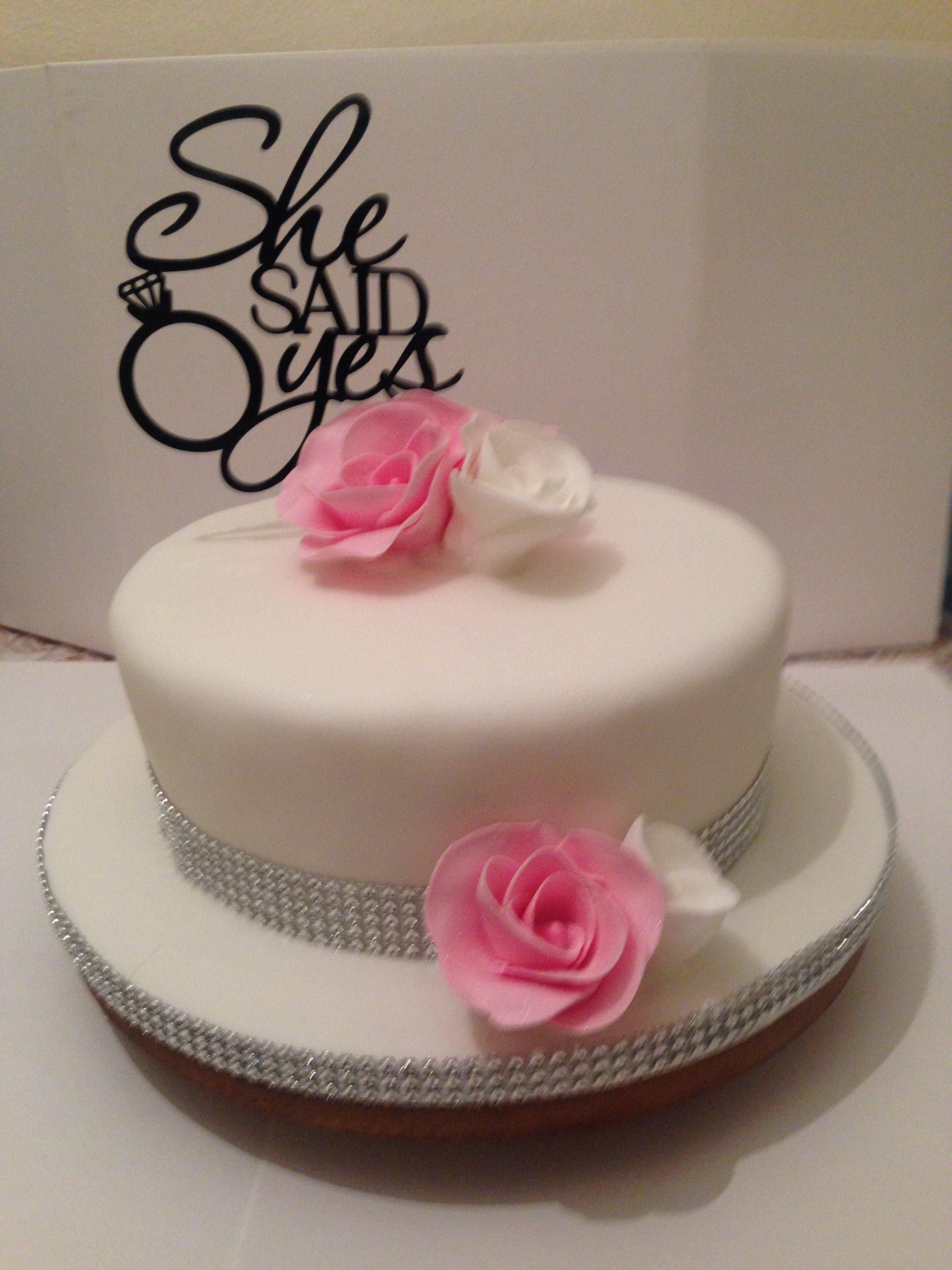 She Said Yes Engagement Cake - My Cakes & Cakes