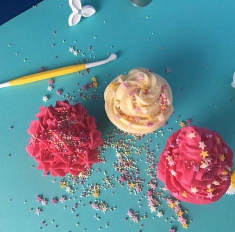 cup cakes with sprinkles