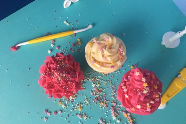cup cakes with sprinkles
