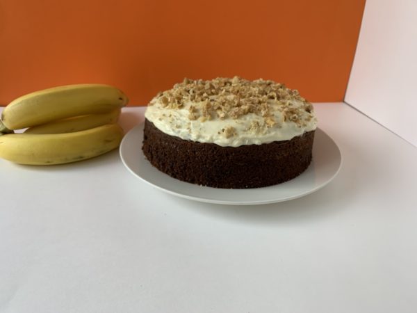 Banana Cake with Cream and Walnut