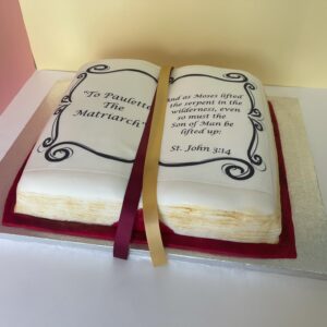 open bible cake