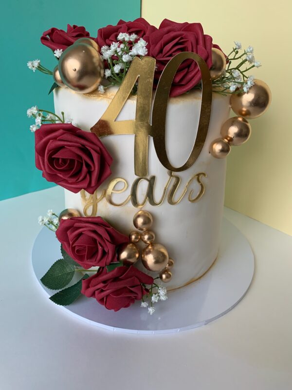 40th Rose Birthday Cake